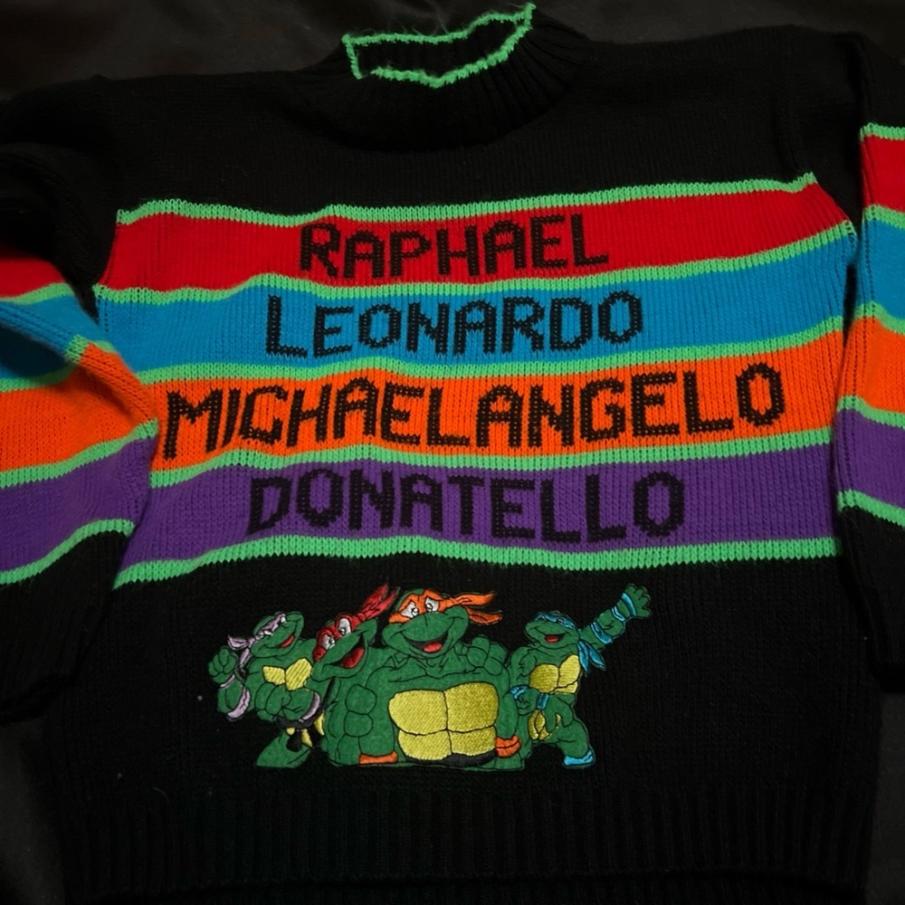 Youth Vintage Hot Cashews Teenage Mutant Ninja Turtles 1990 Sweater
